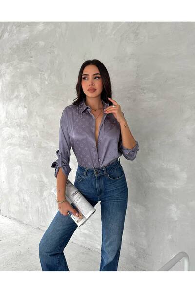 JESSE STORY Cămașă de damă din satin cu model