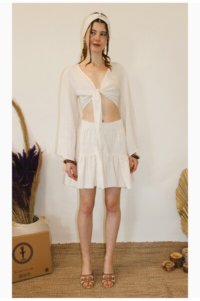 ARİNNASİDE Muslin Mini Layered Skirt-Top Set