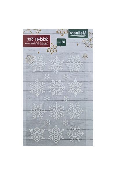 SOHO Plansa cu 18 stickere decorative 2D cu Fulgi modele si dimensiuni diferite, Alb