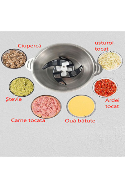 QGC Mașină de tocat carne electrică, 1200W, 2 viteze, oțel inoxidabil