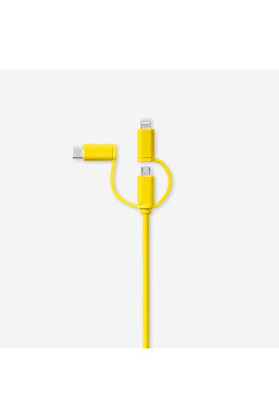 Flying Tiger Copenhagen Sarı 3'ü Bir Arada Şarj Kablosu 300 cm