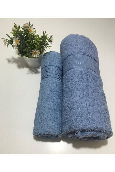 ASEV HOME Set of 2 Cotton Bath Towels 100% Pure Cotton, Large Bath Towel 90X150 cm Head Towel 50X90 cm