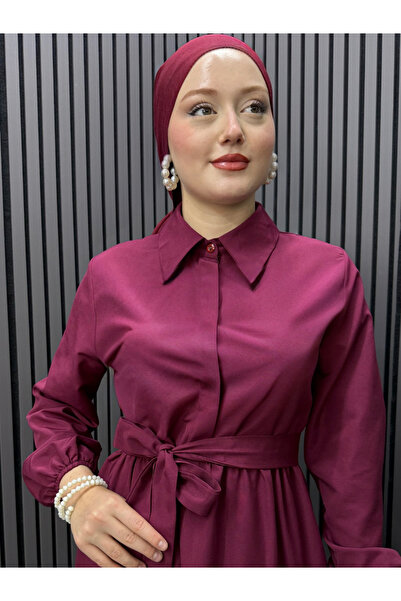 ENSA TESETTUR Naz Gömlek Elbise Bordo