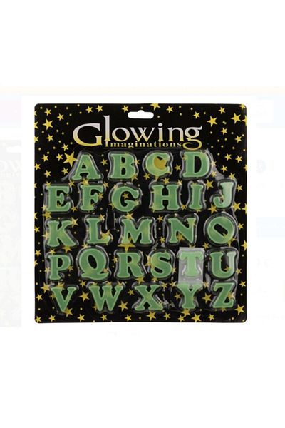 Bibilel Set litere alfabet A-Z fosforescente pentru decorarea tavanului, 26 piese