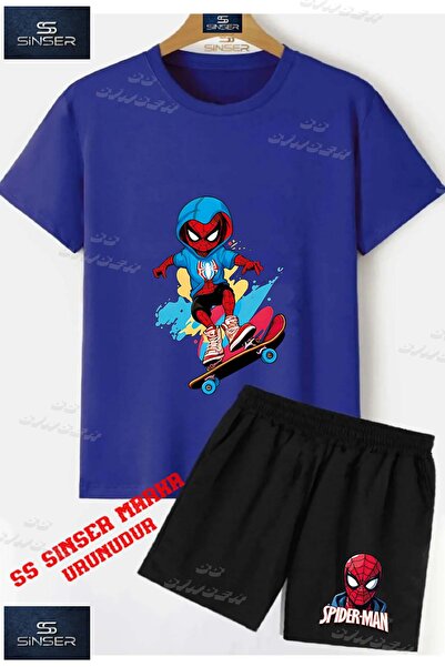 SS SİNSER Children's Unisex “Spdrmn Child Skateboarding“ Custom Printed Crew ...