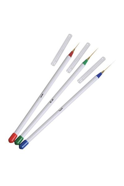 Jumbo Set 3 pensule pentru vopsit unghii, nr. 1, 2, 3, diferite mărimi