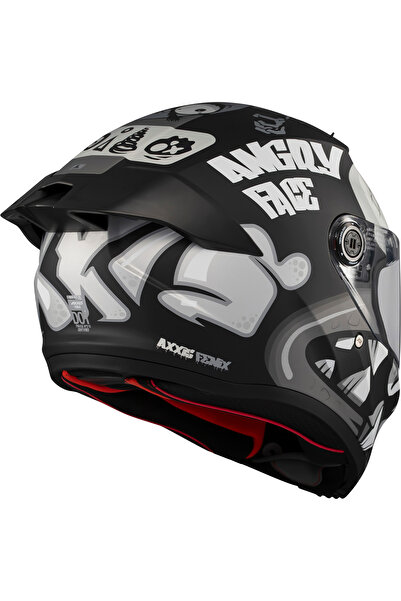 AXXIS FENIX ANGRY FACE B2 BLACK GREY MATT