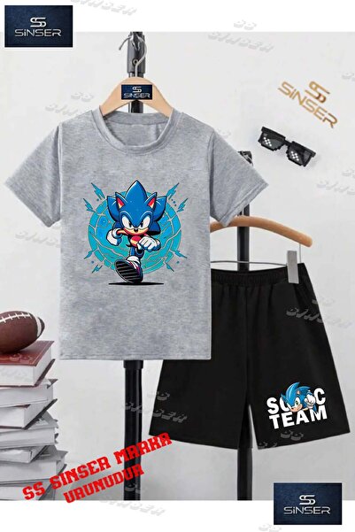 SS SİNSER Children's Unisex “Sonic Blue Canvas One Kosan“ Custom Printed Crew...
