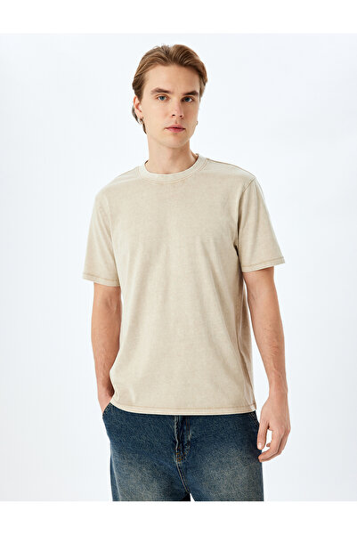 Koton Cotton Washed Regular Fit Short Sleeve Crew Neck T-Shirt