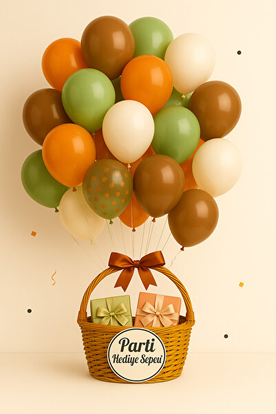 parti hediye sepeti Safari Renkler Balon Buketi