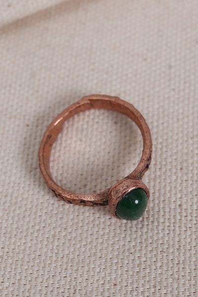 Süspüs Accessories Pure Copper Adjustable Ring with Tiger Eye Stone (Natural Stone)