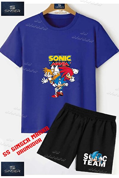 SS SİNSER Kids Unisex “Sonic 3Lu Mania Ust Writing“ Custom Printed Crew Neck ...