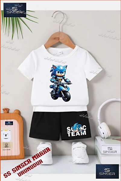SS SİNSER Children's Unisex “Sonic Motoring“ Special Printed Crew Neck T-Shir...