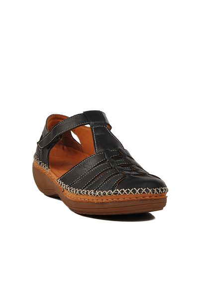 Venüs Black Genuine Leather Women's Sandals 25190247 Y Z