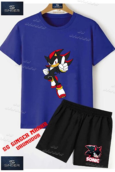 SS SİNSER Tricou cu gât rotund cu imprimeu special pentru copii UNISEX „SONIC...