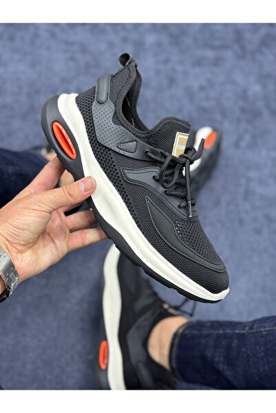 Avni Ceylan أحذية تريكو مريحة للرجال باللون الأسود