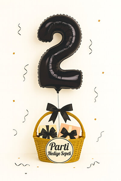 parti hediye sepeti Siyah Rakam Folyo Balon 34 inç 76-82 cm
