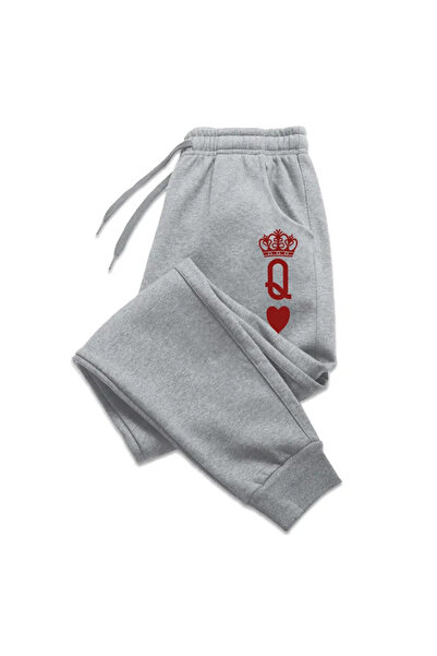 StartMore بنطال رياضي للجنسين مطبوع عليه Gray Q Girl