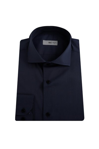 Uki LACİVERT Comfort Fit Uzun Kol Gömlek