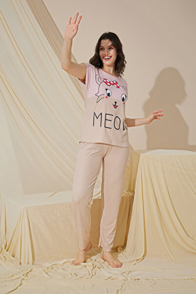 rindahomewear ΓΥΝΑΙΚΕΙΟ ΣΕΤ ΠΙΤΖΑΜΑ ΜΕ ΧΑΜΗΛΗ ΤΑΞΗ ΜΑΝΙΚΙΑ ΚΑΙ ΤΣΕΠΕΣ