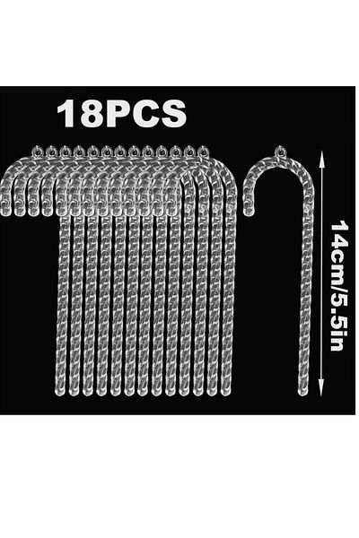 OEM Set of 18 Christmas decorations, transparent sticks, height 14 cm, plexiglass