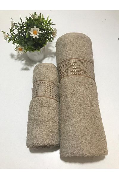 ASEV HOME Set of 2 Cotton Bath Towels 100% Pure Cotton, Large Bath Towel 90X150 cm Head Towel 50X90 cm