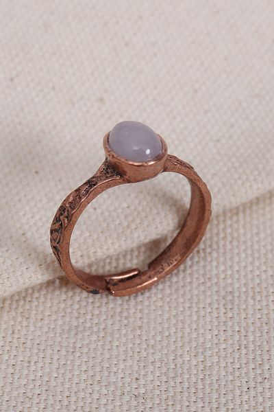 Süspüs Accessories Pure Copper Adjustable Ring with Tiger Eye Stone (Natural Stone)