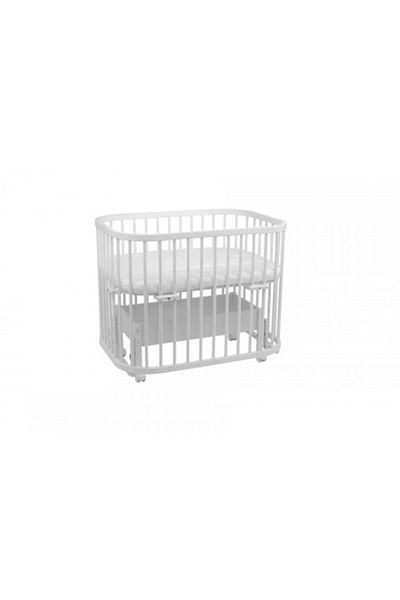 Waldin Set pătuț rotund pentru bebeluși, multifuncțional, Waldin, 5 în 1 + sistem de balansoar, include saltele