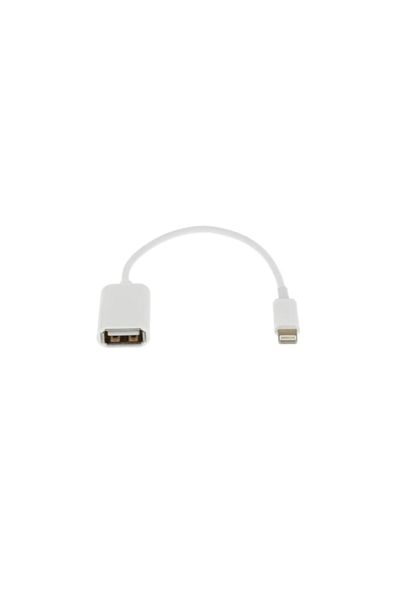 Bibilel Adaptor OTG USB 2.0 to Lightning for Mouse, Keyboard, Memory Stick, 18 cm, White