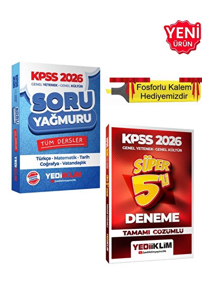 Yediiklim Yayınları 2026 - KPSS GY- GK Lisans Tüm Dersler Soru Yağmuru + Tama...