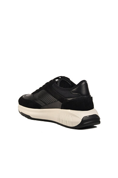 AYK'S Fekete-fehér valódi bőr férfi tornacipő Premium 5394 M