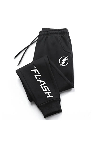 StartMore بنطال رياضي أسود فلاش مطبوع للنساء للجنسين