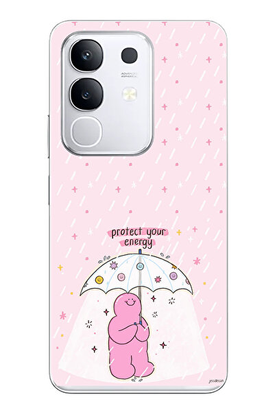 TechTree Vivo Y29 Uyumlu Protect Your Energy Tasarımlı Şeffaf Silikon Kılıf