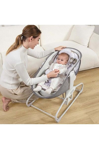 Mastela 4-in-1 Electric Baby Bed with Touch Control Panel, Bluetooth, 3 Swing Speeds and Mobile Control