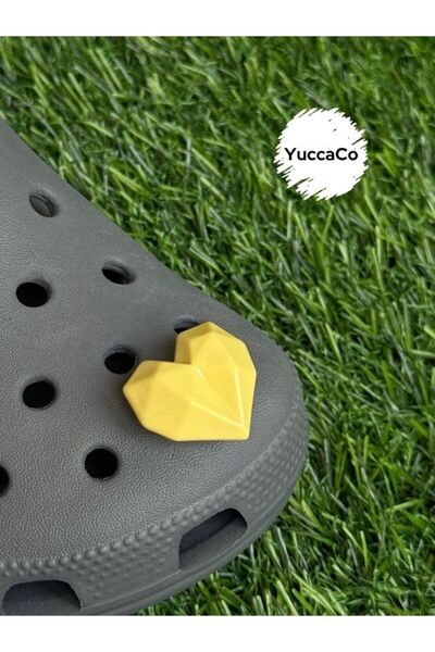 Crocs Crystal Heart Slipper Ornament/Three-Dimensional Heart Slipper Charm/Jibbtiz