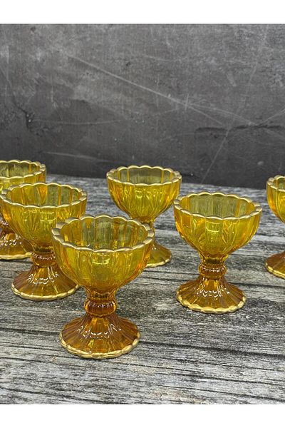 YzHome 6-Piece Leg Mini Crystal Colored Glass Luxury Turkish Delight Bowl Coffee Side Presentation Bowl