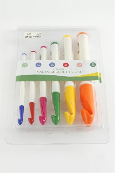 Bijuteri Net 6 قطع كروشيه بلاستيكية 7-8-10-12-15-20 ملم