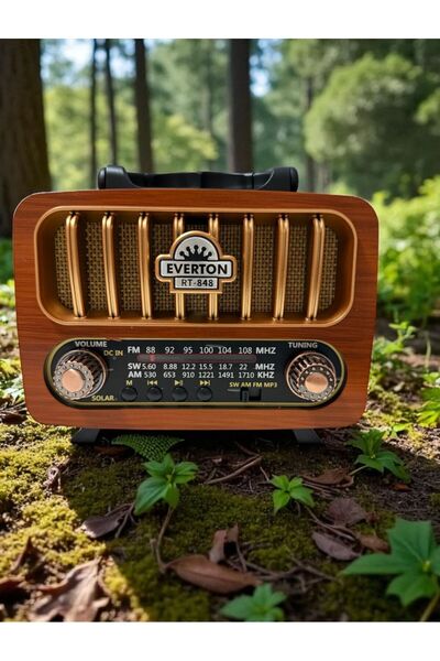 Everton RT-848 Solar Panelli Şarjlı USB Bluetooth Nostaljik Radyo