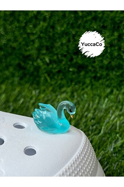Crocs Shining in the Dark Swan Slipper Ornament/Three-Dimensional Swan Slipper Charm/Jibbtiz