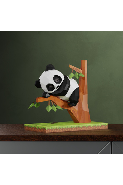 YSY AKROBAT نموذج الباندا النائم ثلاثي الأبعاد من أكروبات |   مجموعة ألغاز زخرفية جاهزة للتقطيع بنفسك |   نموذج مصنوع يدويا