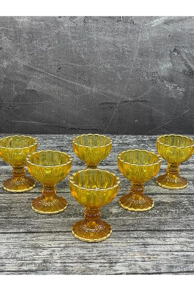YzHome 6-Piece Leg Mini Crystal Colored Glass Luxury Turkish Delight Bowl Coffee Side Presentation Bowl