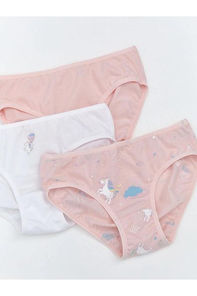 LC Waikiki LCW Kids Chiloți pentru fete cu talie elastică 3 bucăți (W5)
