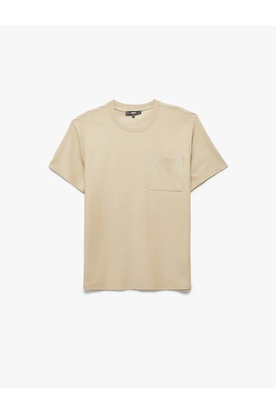 Koton Regular Fit Short Sleeve Cotton Pocket Detailed Crew Neck Basic T-Shirt