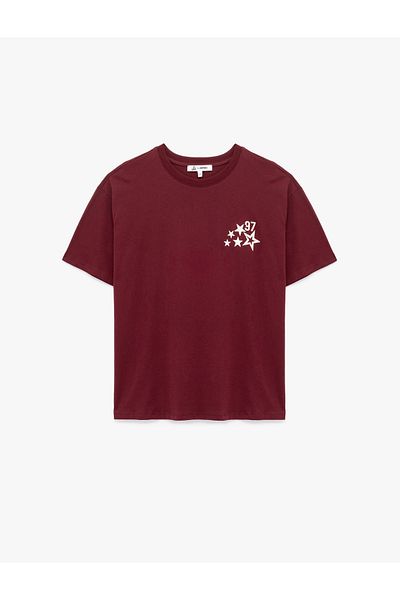 Koton Short Sleeve Crew Neck Back Printed Cotton T-Shirt