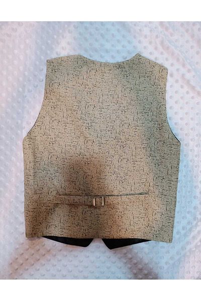 Terry Sports Vest with Linen Tree Bark Pattern