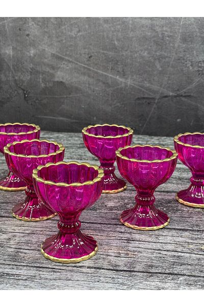 YzHome 6-Piece Leg Mini Crystal Colored Glass Luxury Turkish Delight Bowl Coffee Side Presentation Bowl