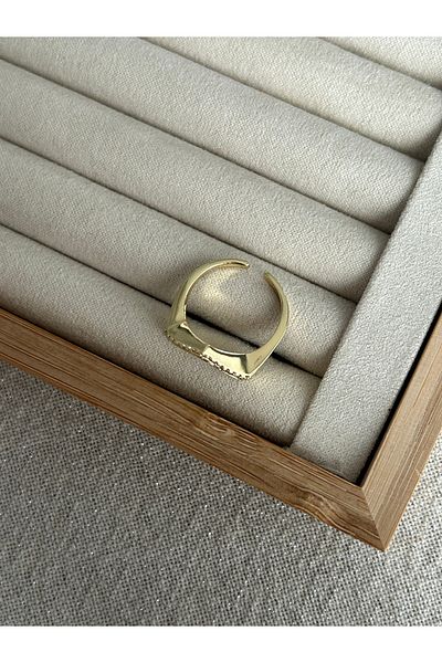 ringbox خاتم من حجر الزركون بزاوية مزدوجة من سلسلة خاصة باللون الأزرق
