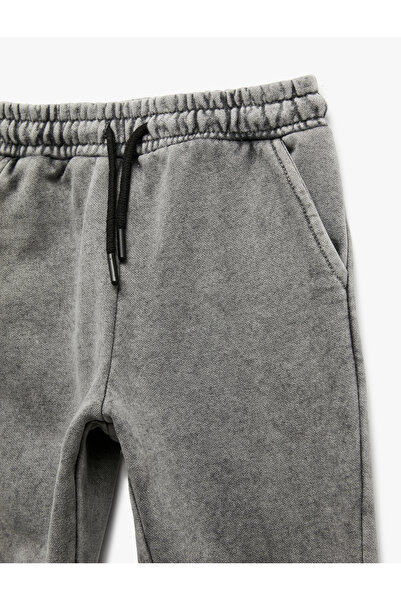 Koton Βαμβακερό ανοιχτόχρωμο Jogger Sweatpants με ελαστική τσέπη στη μέση
