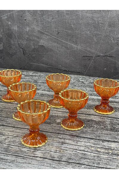 YzHome 6-Piece Leg Mini Crystal Colored Glass Luxury Turkish Delight Bowl Coffee Side Presentation Bowl