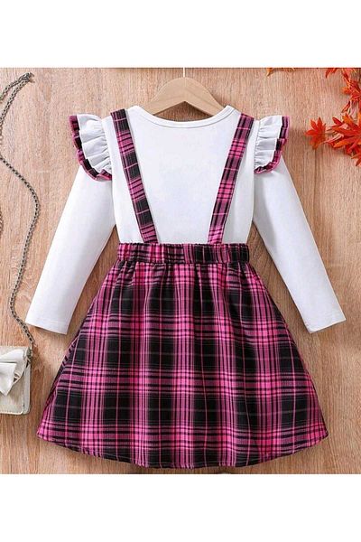 OEM Set fustita cu bretele si bluza cu maneca lunga 116 cm, 6 ani
